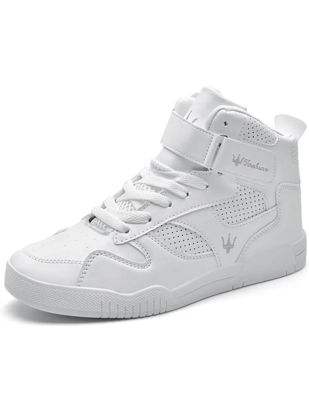 Women's White Tennis Shoes Casual Lace Up High Top Athletic Running Sneakers